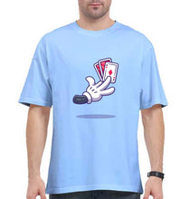Load image into Gallery viewer, Poker Oversized T-Shirt for Men-Baby Blue-Ektarfa.online
