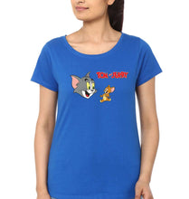 Load image into Gallery viewer, Tom and Jerry T-Shirt for Women-XS(32 Inches)-Royal Blue-Ektarfa.online
