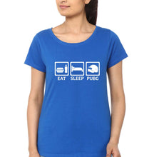 Load image into Gallery viewer, PUBG Eat Sleep Pubg T-Shirt for Women-Royal Blue-Ektarfa.online
