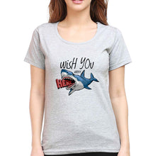 Load image into Gallery viewer, Shark T-Shirt for Women-XS(32 Inches)-Grey Melange-Ektarfa.online
