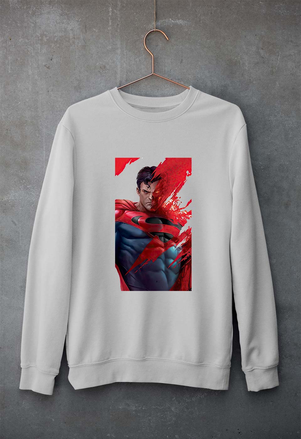 Superman Superhero Unisex Sweatshirt for Men/Women-Grey Melange-Ektarfa.online