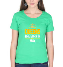 Load image into Gallery viewer, Queens Are Born In May T-Shirt for Women-flag green-Ektarfa.online
