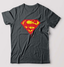 Load image into Gallery viewer, Superman T-Shirt for Men-S(38 Inches)-Steel grey-Ektarfa.online
