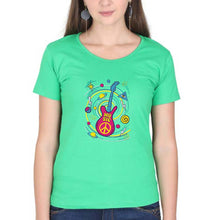 Load image into Gallery viewer, Psychedelic Music T-Shirt for Women-XS(32 Inches)-flag green-Ektarfa.online
