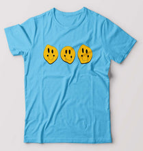 Load image into Gallery viewer, Smiley T-Shirt for Men-S(38 Inches)-Light Blue-Ektarfa.online
