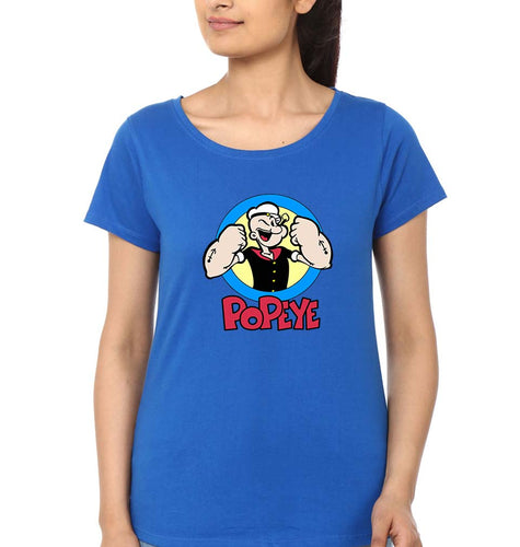 Popeye T-Shirt for Women-Royal Blue-Ektarfa.online