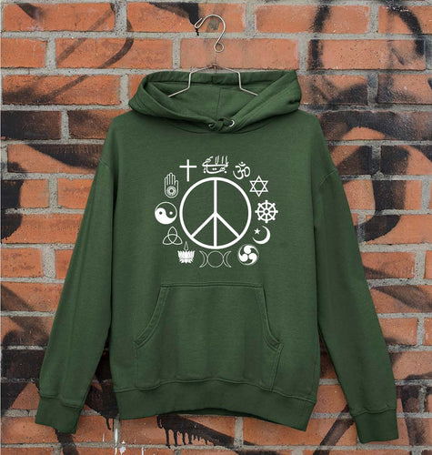 Peace Religious Symbols Unisex Hoodie for Men/Women-Dark Green-Ektarfa.online