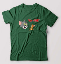 Load image into Gallery viewer, Tom and Jerry T-Shirt for Men-S(38 Inches)-Bottle Green-Ektarfa.online
