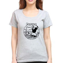 Load image into Gallery viewer, Popeye T-Shirt for Women-XS(32 Inches)-Grey Melange-Ektarfa.online
