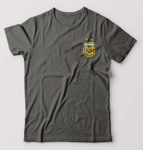 Argentina Football T-Shirt for Men-S(38 Inches)-Charcoal-Ektarfa.online