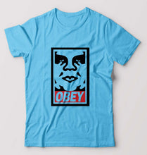 Load image into Gallery viewer, Obey T-Shirt for Men-S(38 Inches)-Light Blue-Ektarfa.online
