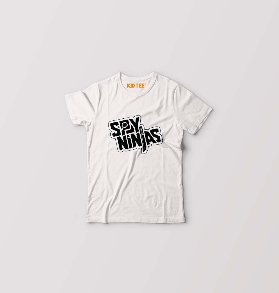 Spy Ninja Kids T-Shirt for Boy/Girl-0-1 Year(20 Inches)-White-Ektarfa.online