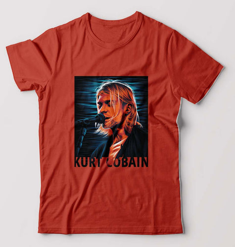 Kurt Cobain T-Shirt for Men-Brick Red-Ektarfa.online