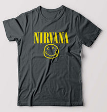 Load image into Gallery viewer, Nirvana T-Shirt for Men-S(38 Inches)-Steel grey-Ektarfa.online
