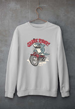 Load image into Gallery viewer, Shark Rider Unisex Sweatshirt for Men/Women-S(40 Inches)-Grey Melange-Ektarfa.online
