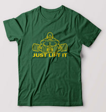 Load image into Gallery viewer, Gym Lift T-Shirt for Men-S(38 Inches)-Bottle Green-Ektarfa.online
