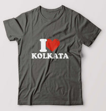 Load image into Gallery viewer, I Love Kolkata T-Shirt for Men-S(38 Inches)-Charcoal-Ektarfa.online
