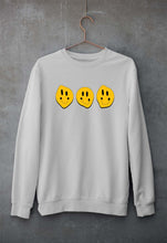 Load image into Gallery viewer, Smiley Unisex Sweatshirt for Men/Women-S(40 Inches)-Grey Melange-Ektarfa.online
