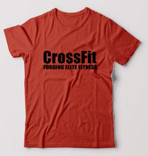 Load image into Gallery viewer, CrossFit T-Shirt for Men-S(38 Inches)-Brick Red-Ektarfa.online

