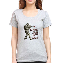 Load image into Gallery viewer, Guns N&#39; Roses Make Love Not War T-Shirt for Women-XS(32 Inches)-Grey Melange-Ektarfa.online
