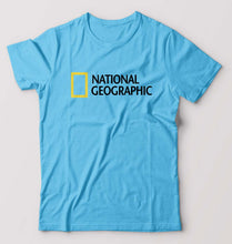 Load image into Gallery viewer, National geographic T-Shirt for Men-S(38 Inches)-Light Blue-Ektarfa.online
