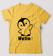 Load image into Gallery viewer, Penguin Hello T-Shirt for Men-Golden Yellow-Ektarfa.online
