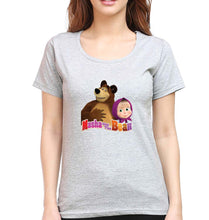 Load image into Gallery viewer, Masha and the Bear T-Shirt for Women-Grey Melange-Ektarfa.online

