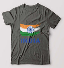 Load image into Gallery viewer, India T-Shirt for Men-S(38 Inches)-Charcoal-Ektarfa.online
