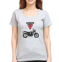 Load image into Gallery viewer, Triumph Motorcycles T-Shirt for Women-XS(32 Inches)-Grey Melange-Ektarfa.online
