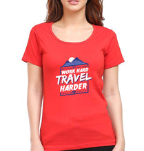 Load image into Gallery viewer, Travel Harder T-Shirt for Women-XS(32 Inches)-Red-Ektarfa.online
