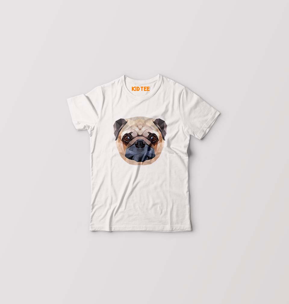 Pug Dog Kids T-Shirt for Boy/Girl-0-1 Year(20 Inches)-White-Ektarfa.online