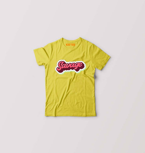 Savage Kids T-Shirt for Boy/Girl-Mustard Yellow-Ektarfa.online