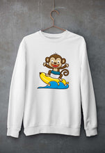 Load image into Gallery viewer, Monkey Banana Unisex Sweatshirt for Men/Women-S(40 Inches)-White-Ektarfa.online
