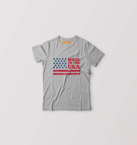 USA America Kids T-Shirt for Boy/Girl-Grey-Ektarfa.online