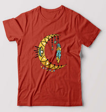 Load image into Gallery viewer, Dream Catcher Moon T-Shirt for Men-S(38 Inches)-Brick Red-Ektarfa.online
