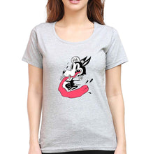Load image into Gallery viewer, Funny Wolf T-Shirt for Women-XS(32 Inches)-Grey Melange-Ektarfa.online
