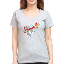Load image into Gallery viewer, Tom and Jerry T-Shirt for Women-XS(32 Inches)-Grey Melange-Ektarfa.online
