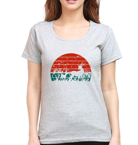 Deer T-Shirt for Women-Grey Melange-Ektarfa.online