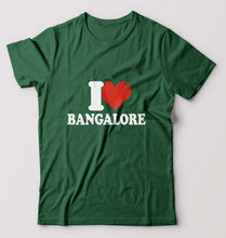 Load image into Gallery viewer, I Love BANGALORE T-Shirt for Men-S(38 Inches)-Bottle Green-Ektarfa.online
