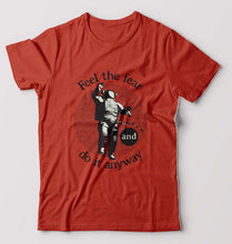 Load image into Gallery viewer, Fear T-Shirt for Men-S(38 Inches)-Brick Red-Ektarfa.online
