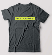 Load image into Gallery viewer, Day Trader Share Market T-Shirt for Men-S(38 Inches)-Steel grey-Ektarfa.online
