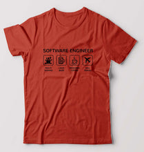 Load image into Gallery viewer, Software Engineer T-Shirt for Men-Brick Red-Ektarfa.online
