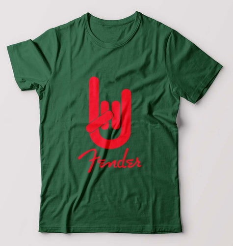 Fender Rock Hand T-Shirt for Men-Bottle Green-Ektarfa.online