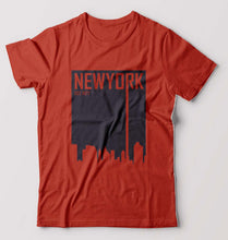 Load image into Gallery viewer, New York T-Shirt for Men-S(38 Inches)-Brick Red-Ektarfa.online
