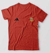 Load image into Gallery viewer, Argentina Football T-Shirt for Men-S(38 Inches)-Brick Red-Ektarfa.online
