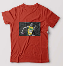 Load image into Gallery viewer, Usain Bolt T-Shirt for Men-Brick Red-Ektarfa.online
