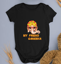 Load image into Gallery viewer, Ganpati JI(Ganesh) Kids Romper For Baby Boy/Girl-0-5 Months(18 Inches)-Black-Ektarfa.online
