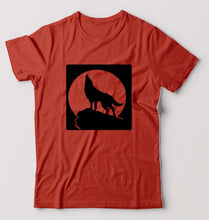 Load image into Gallery viewer, Wolf T-Shirt for Men-S(38 Inches)-Brick Red-Ektarfa.online
