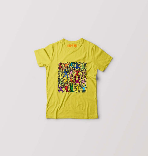 Keith Haring Funny Kids T-Shirt for Boy/Girl-Yellow-Ektarfa.online