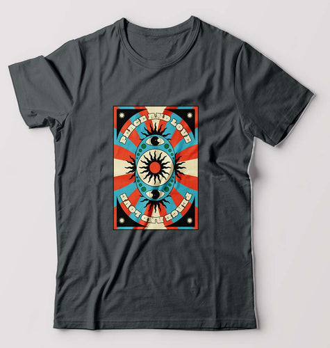 Psychedelic Peace and Love T-Shirt for Men-Steel grey-Ektarfa.online